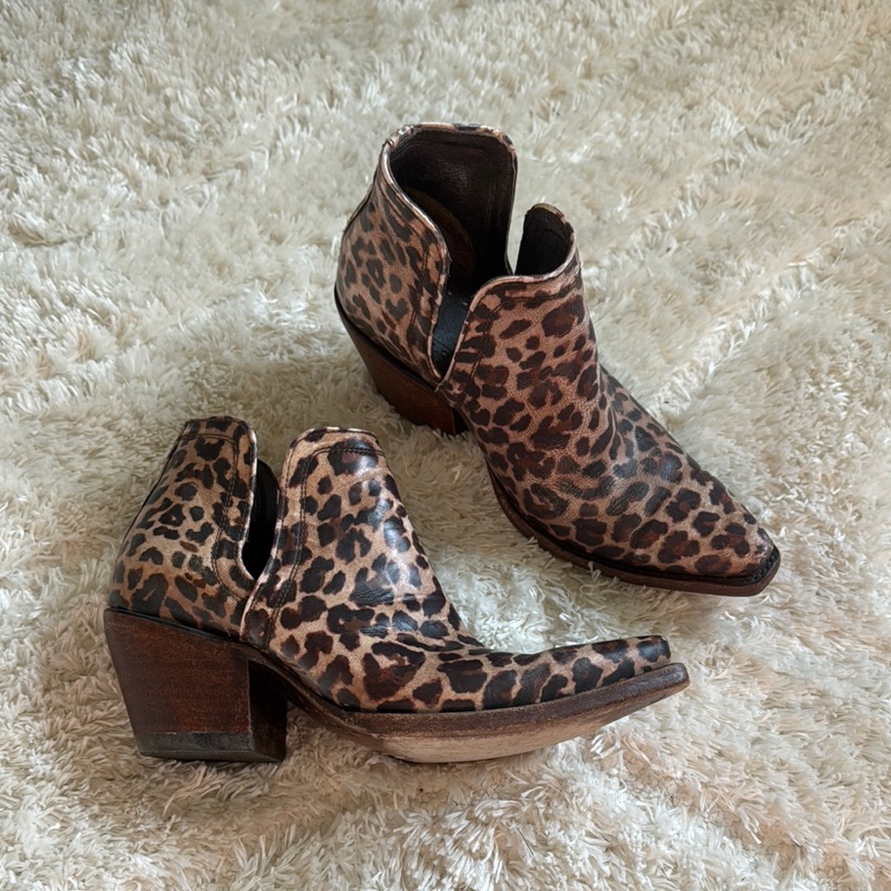 Ariat Leopard Print Ankle Cowboy Boots